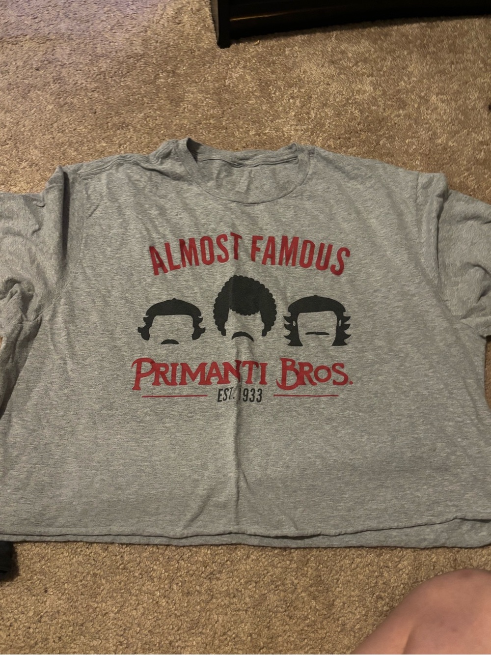 Almost Famous Primanti Bros. Gray Graphic Crop Top